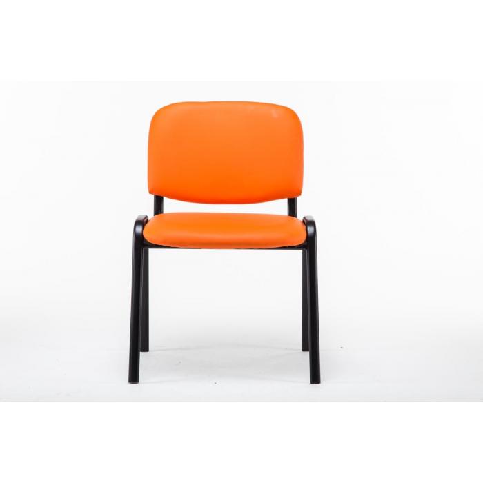 Besucherstuhl HLO-CP111 Kunstleder ~ orange