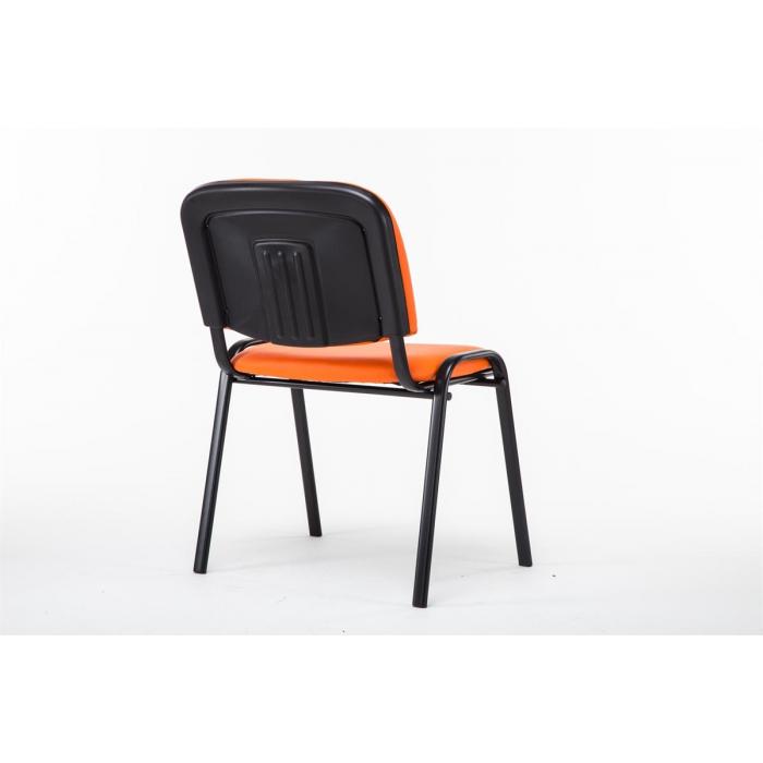Besucherstuhl HLO-CP111 Kunstleder ~ orange
