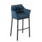 Barhocker HLO-CP1 B Stoff mit 4-Fu Gestell ~ blau