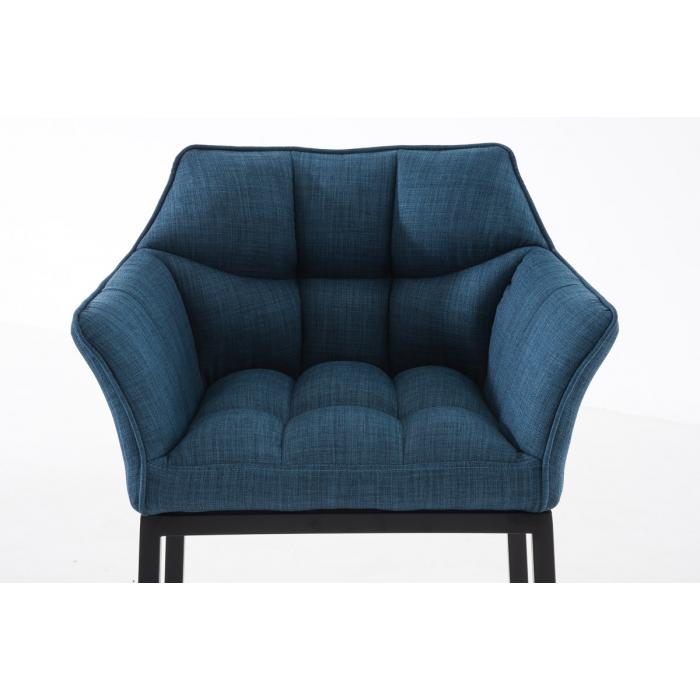 Barhocker HLO-CP1 B Stoff mit 4-Fu Gestell ~ blau