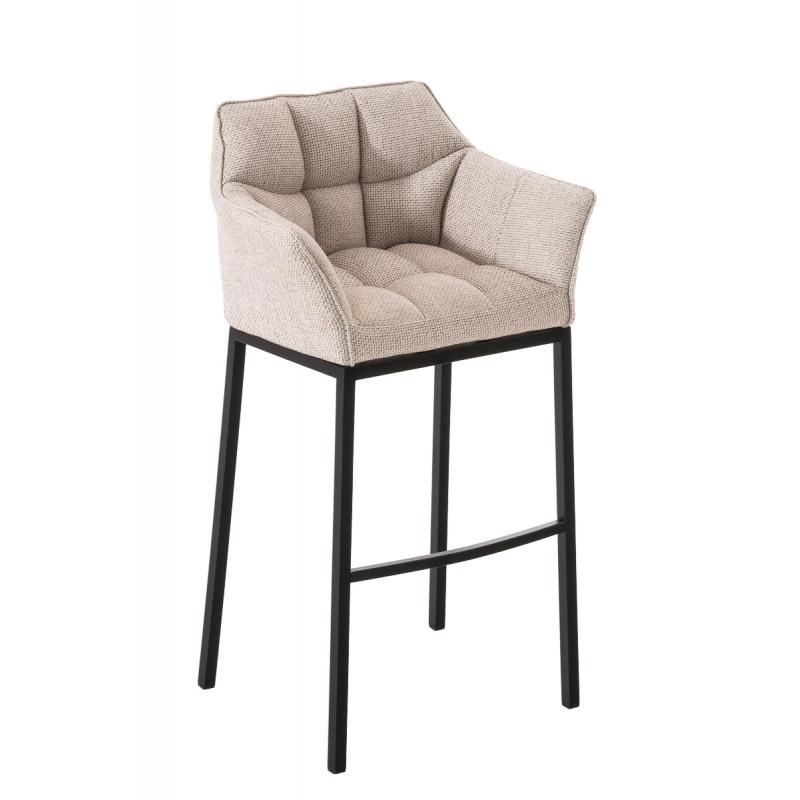 Barhocker HLO-CP1 B Stoff mit 4-Fu Gestell ~ elfenbein