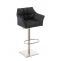 Barhocker HLO-CP1 E Stoff ~ dunkelgrau