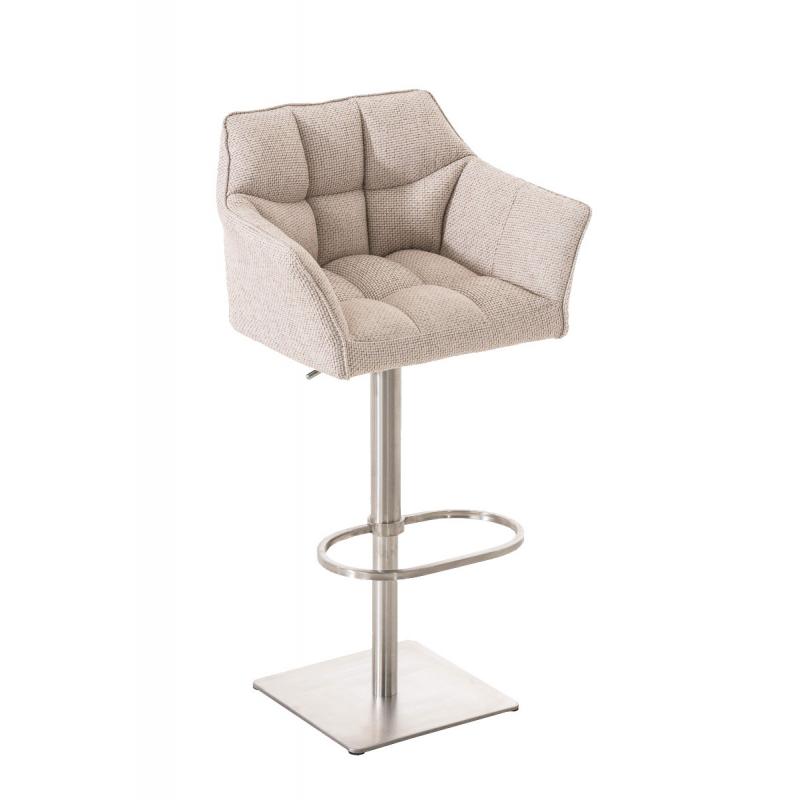 Barhocker HLO-CP1 E Stoff ~ elfenbein