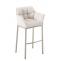 Barhocker HLO-CP1 E Stoff mit 4-Fu Gestell ~ wei