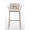 Barhocker HLO-CP1 E Stoff mit 4-Fu Gestell ~ wei