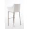 Barhocker HLO-CP1 E Stoff mit 4-Fu Gestell ~ wei