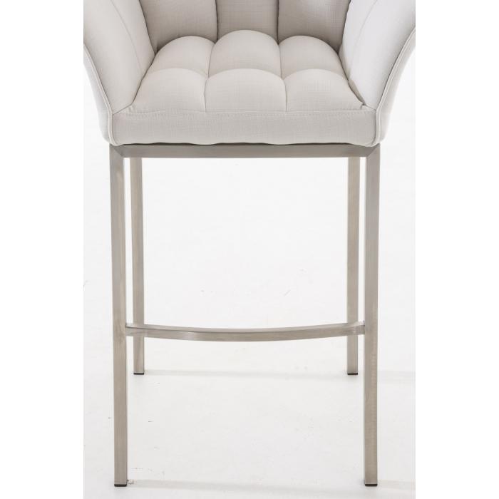 Barhocker HLO-CP1 E Stoff mit 4-Fu Gestell ~ wei