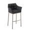 Barhocker HLO-CP1 E Stoff mit 4-Fu Gestell ~ dunkelgrau