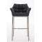 Barhocker HLO-CP1 E Stoff mit 4-Fu Gestell ~ dunkelgrau