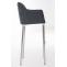 Barhocker HLO-CP1 E Stoff mit 4-Fu Gestell ~ dunkelgrau