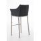 Barhocker HLO-CP1 E Stoff mit 4-Fu Gestell ~ dunkelgrau