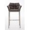 Barhocker HLO-CP1 E Stoff mit 4-Fu Gestell ~ grau
