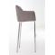Barhocker HLO-CP1 E Stoff mit 4-Fu Gestell ~ grau