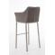 Barhocker HLO-CP1 E Stoff mit 4-Fu Gestell ~ grau