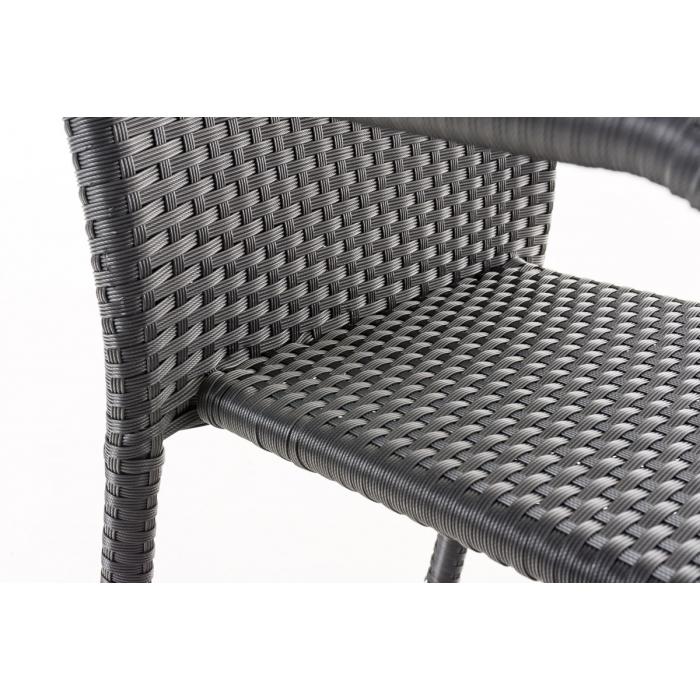 Polyrattan Stuhl HLO-CP28 ~ schwarz