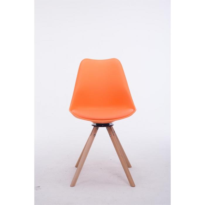 Besucherstuhl HLO-CP50 Drehbar Natura Rund ~ orange