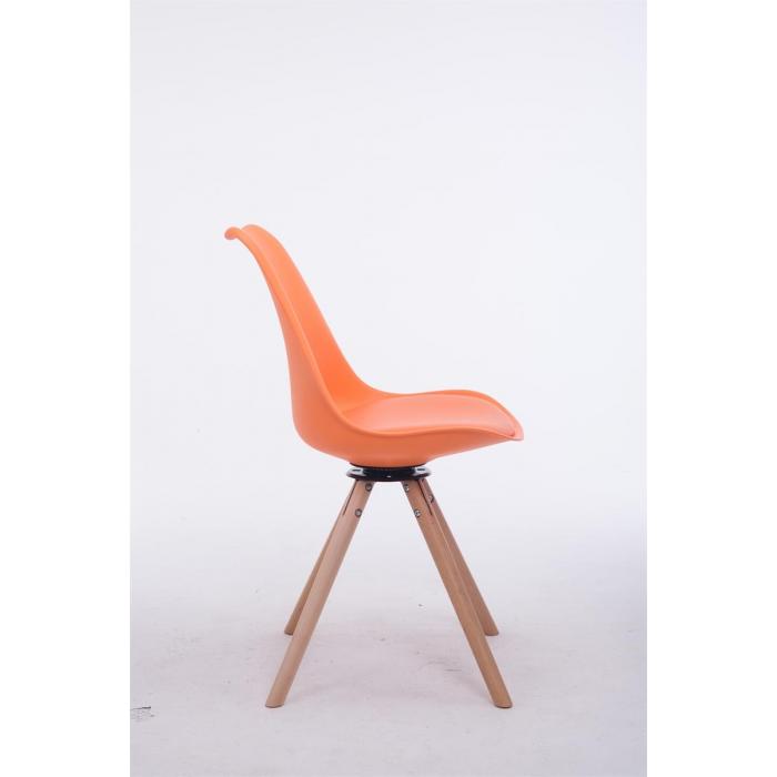 Besucherstuhl HLO-CP50 Drehbar Natura Rund ~ orange
