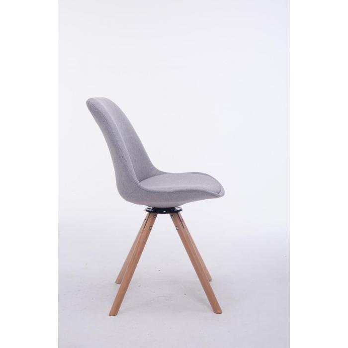 Besucherstuhl HLO-CP50 Drehbar Natura Stoff Rund ~ grau