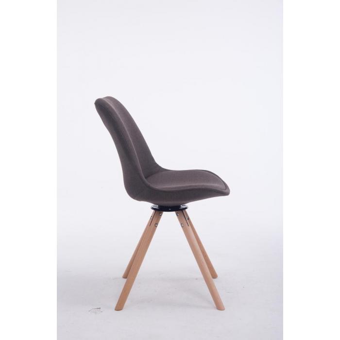 Besucherstuhl HLO-CP50 Drehbar Natura Stoff Rund ~ dunkelgrau