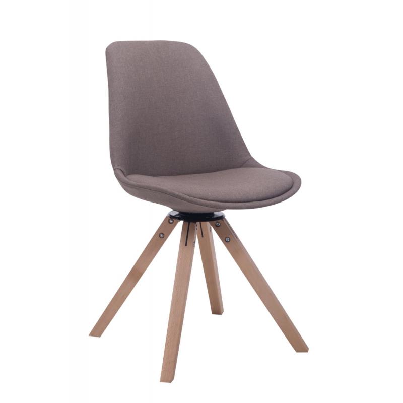 Besucherstuhl HLO-CP50 Drehbar Natura Stoff Square ~ taupe
