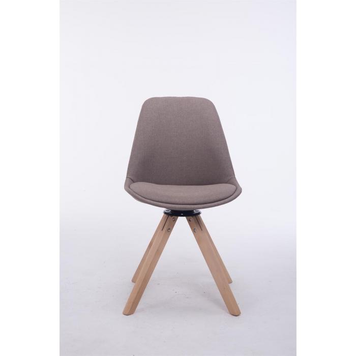 Besucherstuhl HLO-CP50 Drehbar Natura Stoff Square ~ taupe