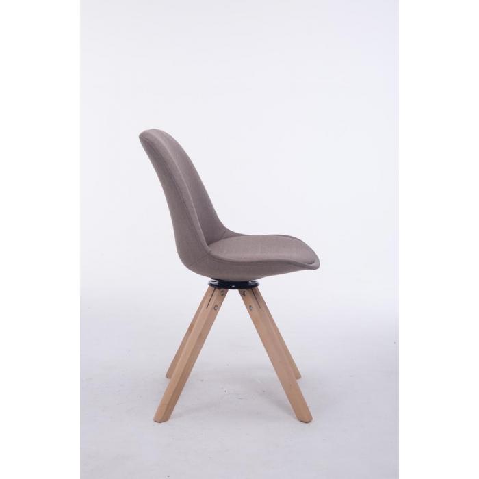 Besucherstuhl HLO-CP50 Drehbar Natura Stoff Square ~ taupe