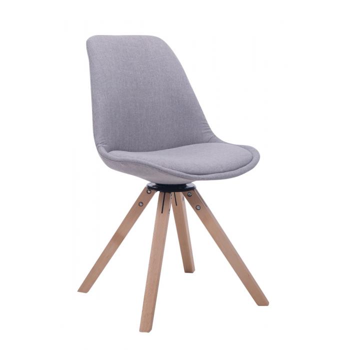 Besucherstuhl HLO-CP50 Drehbar Natura Stoff Square ~ grau