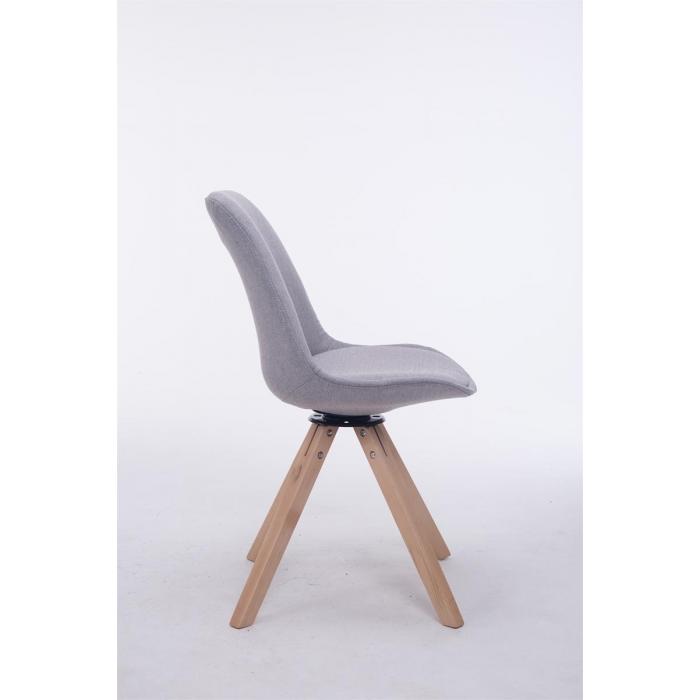 Besucherstuhl HLO-CP50 Drehbar Natura Stoff Square ~ grau