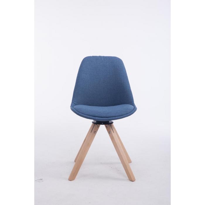 Besucherstuhl HLO-CP50 Drehbar Natura Stoff Square ~ blau