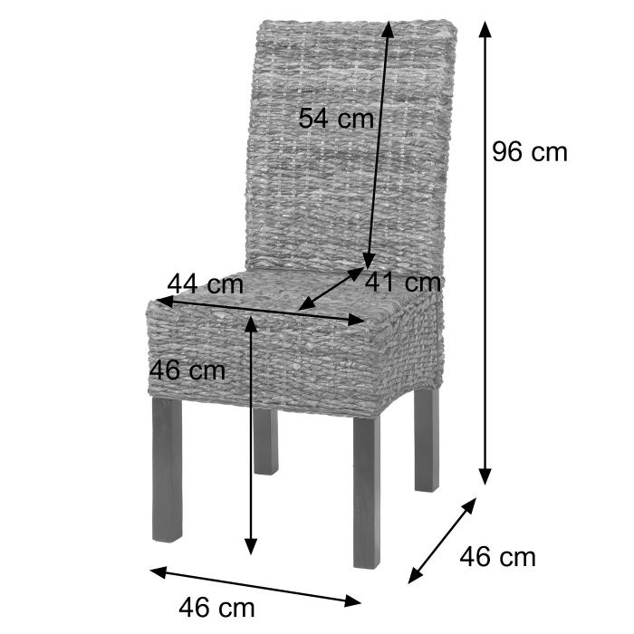 6er-Set Esszimmerstuhl Korbstuhl M69 Stuhl BALI Bananengeflecht ~ dunkel, mit Kissen