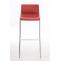 Barhocker HLO-CP20 Chrom 4-Fu Gestell ~ rot