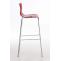 Barhocker HLO-CP20 Chrom 4-Fu Gestell ~ rot