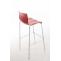 Barhocker HLO-CP20 Chrom 4-Fu Gestell ~ rot