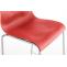 Barhocker HLO-CP20 Chrom 4-Fu Gestell ~ rot