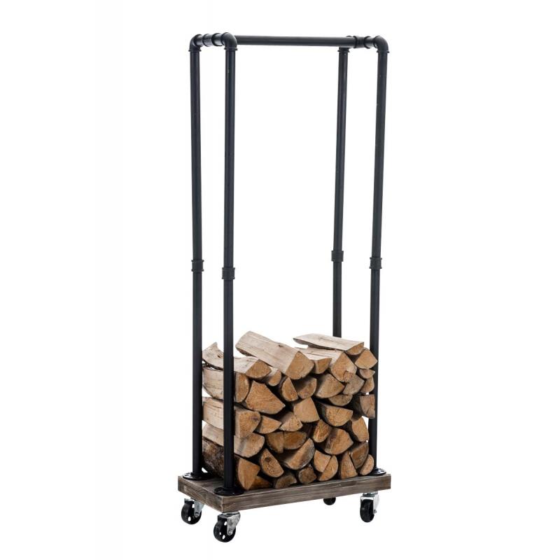 Kaminholzständer HLO-CP113 30x60x150 ~ schwarz