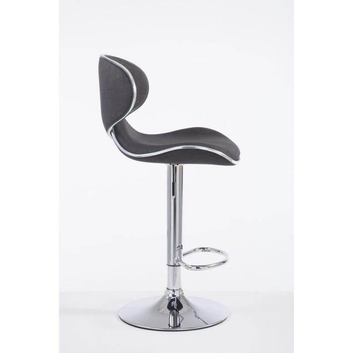 Barhocker HLO-CP29 V2 Stoff chrom ~ dunkelgrau