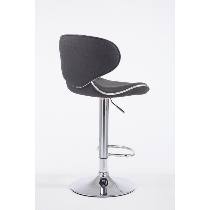 Barhocker HLO-CP29 V2 Stoff chrom ~ dunkelgrau