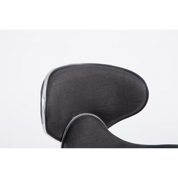 Barhocker HLO-CP29 V2 Stoff chrom ~ dunkelgrau