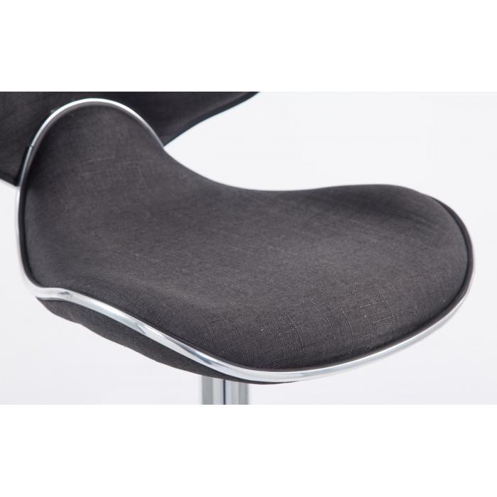 Barhocker HLO-CP29 V2 Stoff chrom ~ dunkelgrau