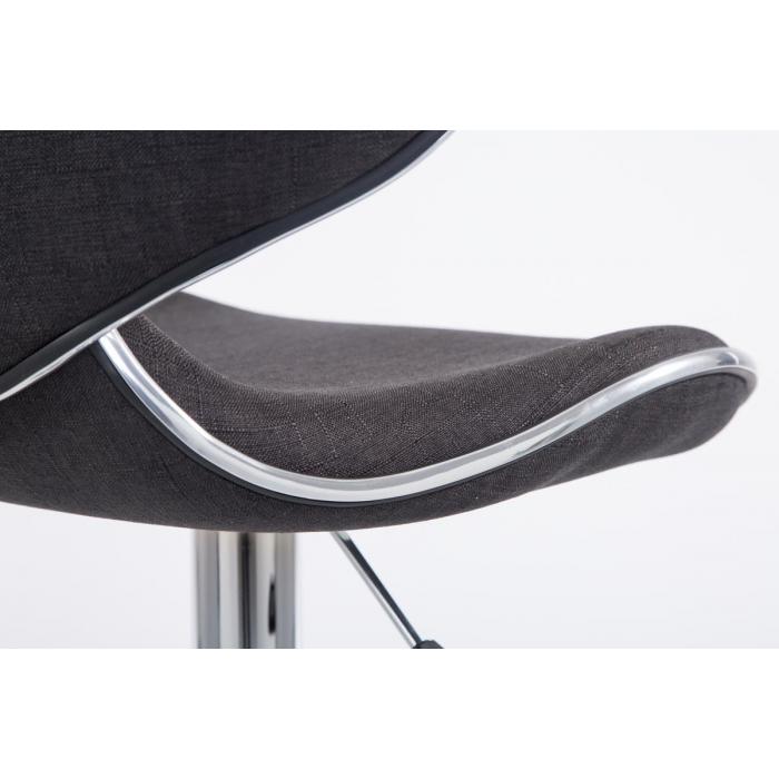 Barhocker HLO-CP29 V2 Stoff chrom ~ dunkelgrau