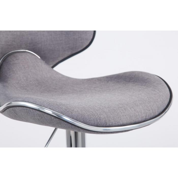 Barhocker HLO-CP29 V2 Stoff chrom ~ hellgrau