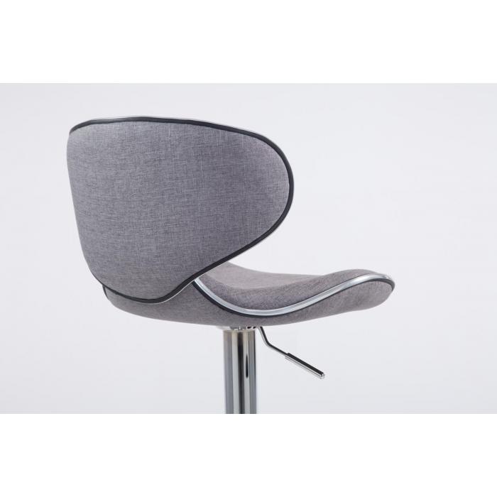 Barhocker HLO-CP29 V2 Stoff chrom ~ hellgrau