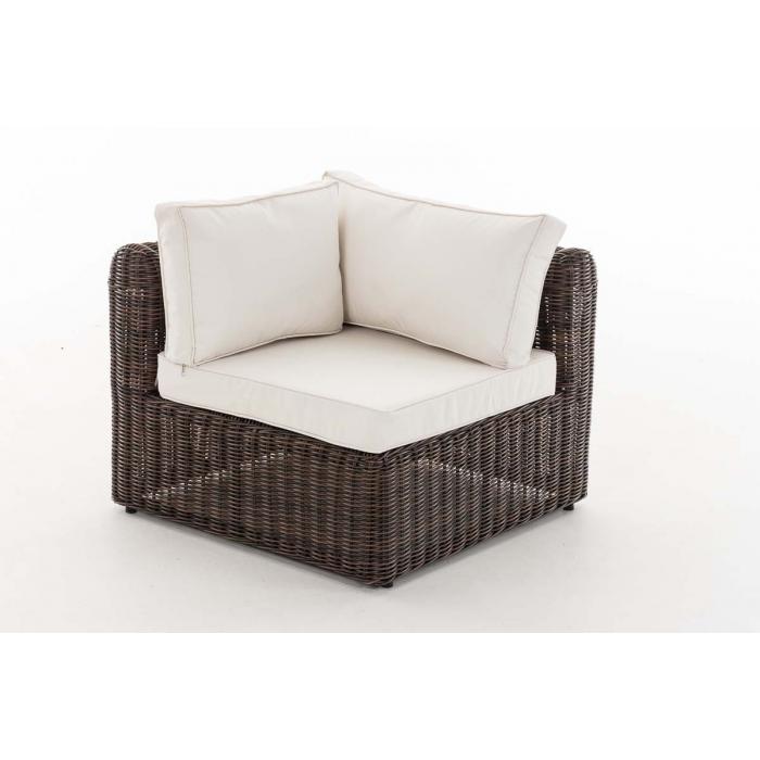 Eck-Sofa HLO-CP131 Cremeweiss 5mm ~ braun-meliert