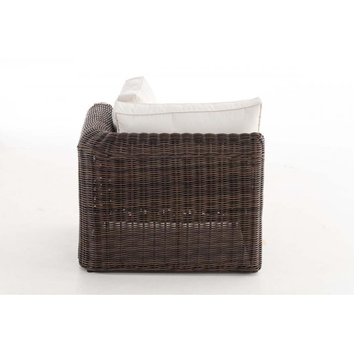 Eck-Sofa HLO-CP131 Cremeweiss 5mm ~ braun-meliert