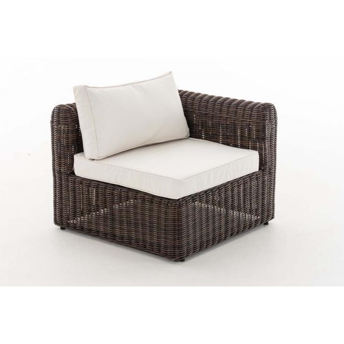 Eck-Sofa HLO-CP131 Cremeweiss 5mm ~ braun-meliert