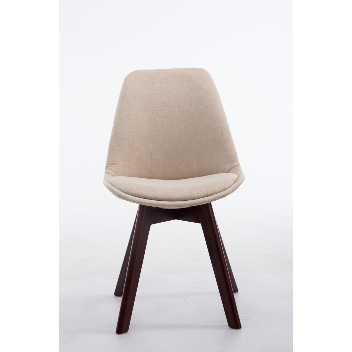 Besucherstuhl HLO-CP2 V2 Walnuss Stoff ~ creme