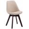 Besucherstuhl HLO-CP2 V2 Walnuss Stoff ~ creme