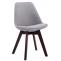 Besucherstuhl HLO-CP2 V2 Walnuss Stoff ~ grau