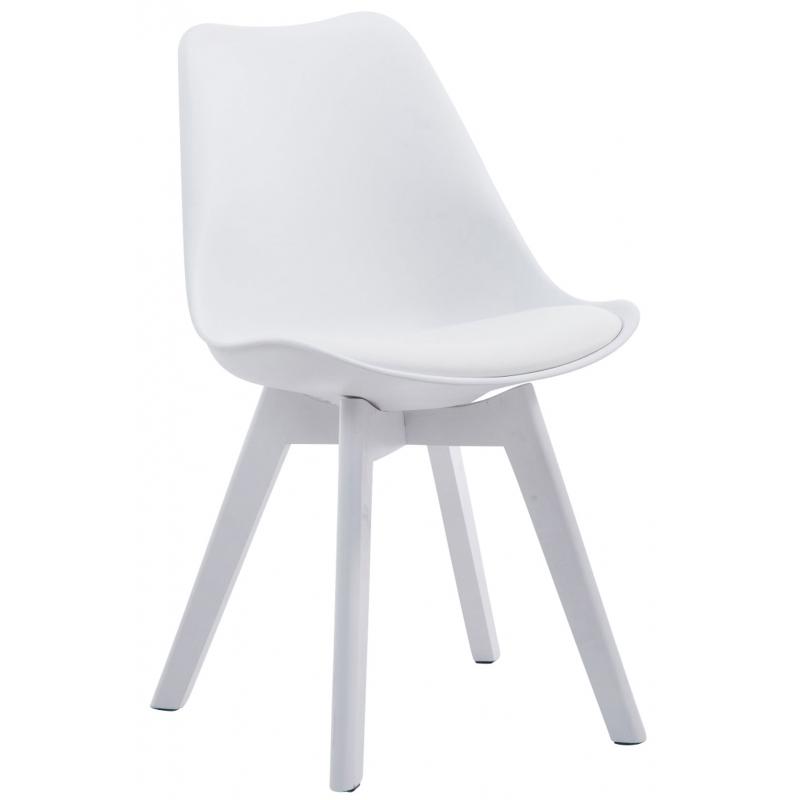 Besucherstuhl HLO-CP2 V2 Wei Kunstleder ~ wei