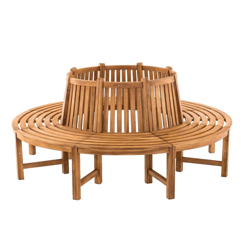 Baumbank HLO-CP17 rund 200 cm ~ teak